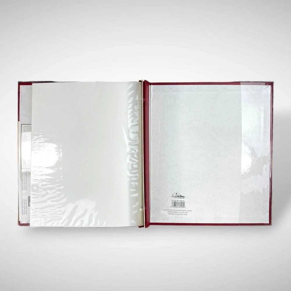 Photo Album Red Faux Leather Photo Album Strap Hinge Top Loading 20 Pages Unused